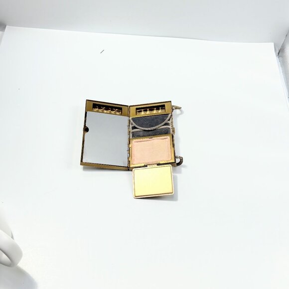 MCM Mother of Pearl Maudiere Compact Gold Tone Metal Rectangle 5.5 inch w Comb - Picture 6 of 16